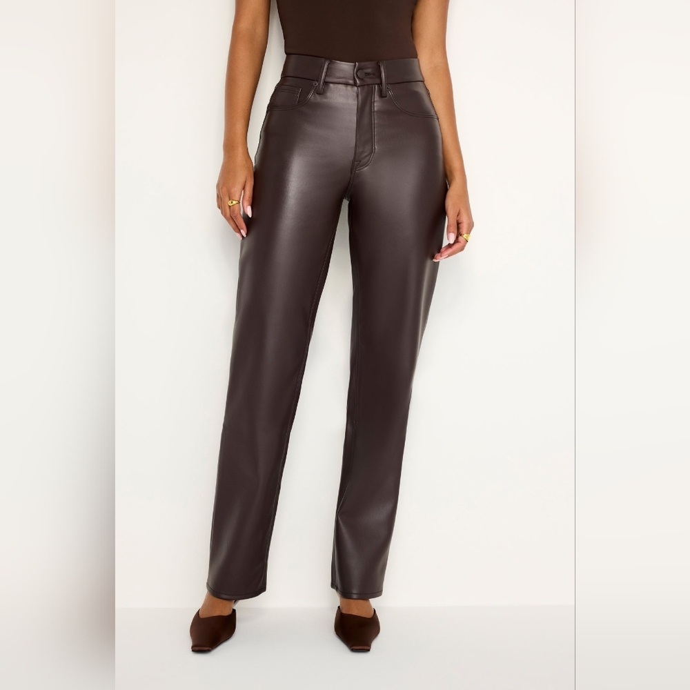$198 Good American Good Icon Better Than Leather Pants - Picture 11 of 16